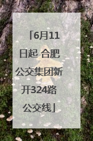 6月11日起 合肥公交集团新开324路公交线