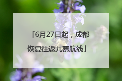 6月27日起，成都恢复往返九寨航线